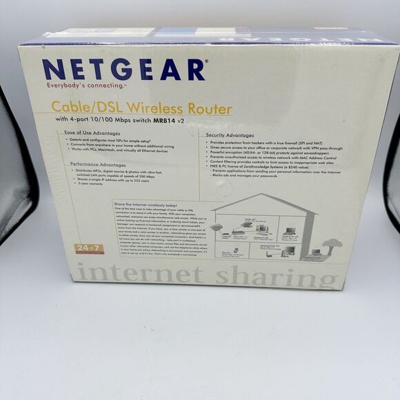 NEW SEALED Netgear MR814 V2 11 Mbps 4-Port 10/100 Wireless B Router *READ* - Picture 3 of 7
